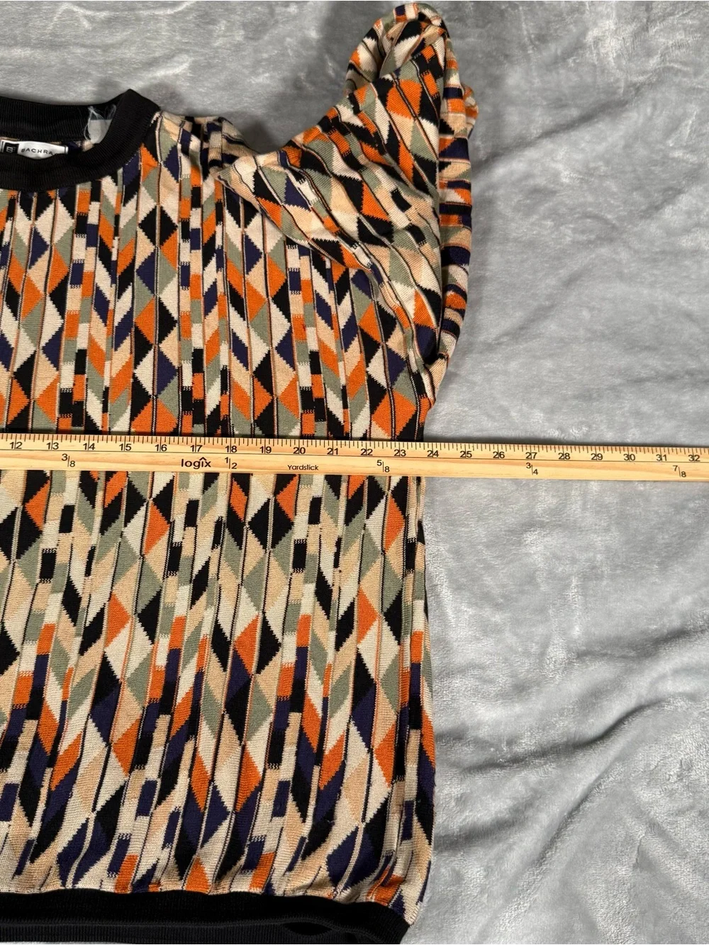 Vintage Bachrach Sweater Mens M (Estimated) Oversized Boxy Fit Geometric Thin